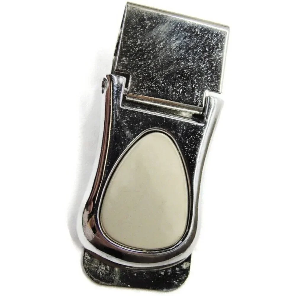 Money Clip Silver Tone Brushed Stainless Steel Wallet Credit Card Cash ID Holder